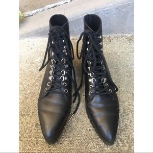 Breaking Hearts & Burning Rubber (BH&BR) black leather “Vermont” boots. Size 10